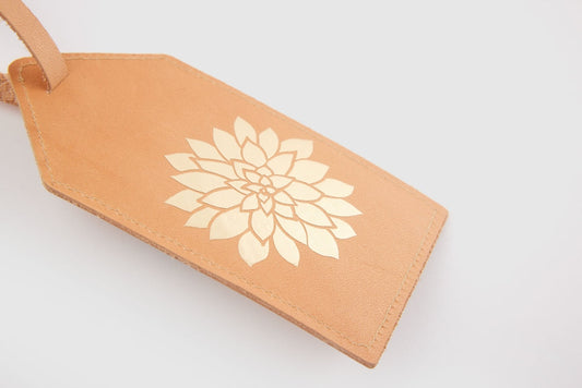 Etiquette de bagage en cuir