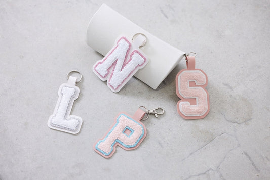 Personalized Chenille Letter Keyring